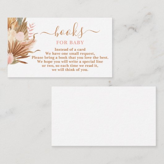 Boho Terracotta Bücher für Kinderkarte Begleitkarte (Vorne/Hinten)