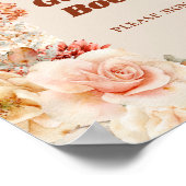 Boho terracotta burgundy floral groovy Gästebuch (Ecke)