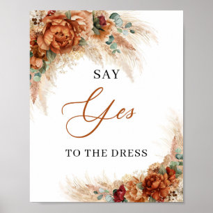 Boho terracotta burgundy Say Yes to Dress Poster