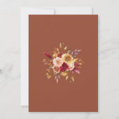 Boho Terracotta Burnt Orange Floral Wedding Save The Date (Rückseite)