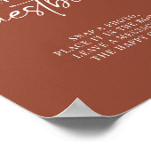 Boho Terracotta Burnt Orange Foto Guestbook Signin Poster (Ecke)