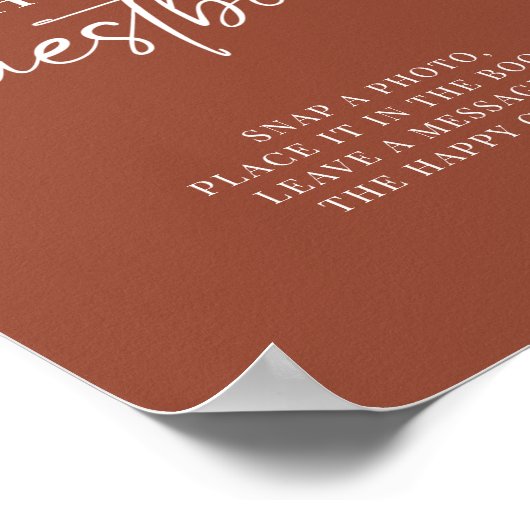 Boho Terracotta Burnt Orange Foto Guestbook Signin Poster (Ecke)