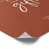 Boho Terracotta Burnt Orange Karten und Geschenke Poster (Ecke)