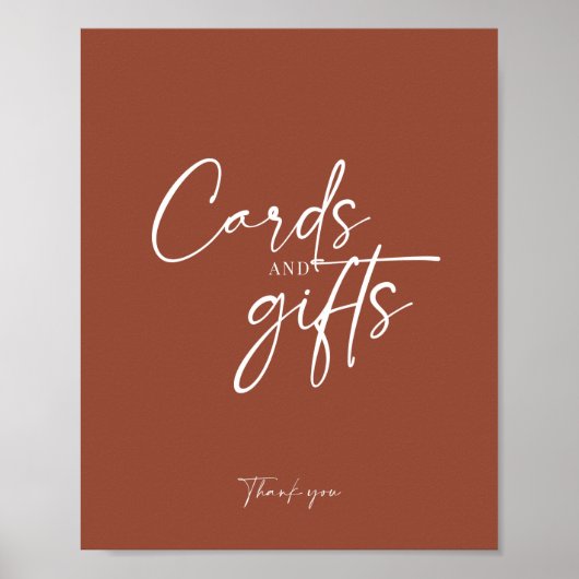 Boho Terracotta Burnt Orange Karten und Geschenke Poster (Vorne)