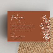 Boho Terracotta Burnt Orange Rustikale Hochzeit Dankeskarte