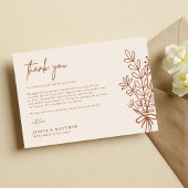 Boho Terracotta Burnt Orange Rustikale Hochzeit Dankeskarte