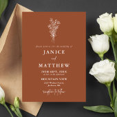 Boho Terracotta Burnt Orange Rustikale Hochzeit Einladung