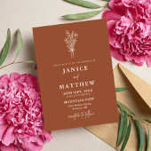 Boho Terracotta Burnt Orange Rustikale Hochzeit Einladung