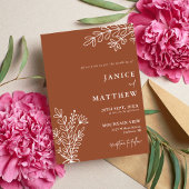 Boho Terracotta Burnt Orange Rustikale Hochzeit Einladung