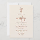 Boho Terracotta Burnt Orange Rustikale Hochzeit Einladung (Vorderseite)