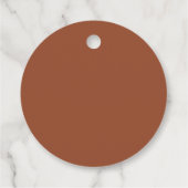 Boho Terracotta Burnt Orange Rustikale Hochzeit Geschenkanhänger (Rückseite)
