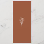 Boho Terracotta Burnt Orange Rustikale Hochzeit Menükarte (Rückseite)