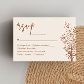 Boho Terracotta Burnt Orange Rustikale Hochzeit RSVP Karte