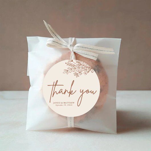 Boho Terracotta Burnt Orange Rustikale Hochzeit Runder Aufkleber