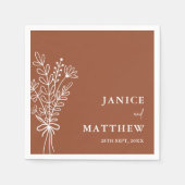 Boho Terracotta Burnt Orange Rustikale Hochzeit Serviette (Vorderseite)