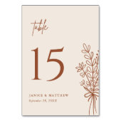 Boho Terracotta Burnt Orange Rustikale Hochzeit Tischnummer (Vorderseite)