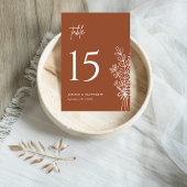 Boho Terracotta Burnt Orange Rustikale Hochzeit Tischnummer