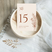 Boho Terracotta Burnt Orange Rustikale Hochzeit Tischnummer