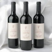 Boho Terracotta Burnt Orange Rustikale Hochzeit Weinetikett