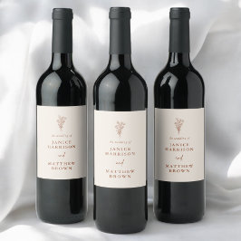 Boho Terracotta Burnt Orange Rustikale Hochzeit Weinetikett