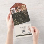 Boho Terracotta Burnt Orange Wedding All In One Einladung (Abreißen)