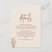 Boho Terracotta Burnt Orange Wedding Details Begleitkarte (Vorderseite)