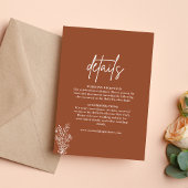 Boho Terracotta Burnt Orange Wedding Details Begleitkarte