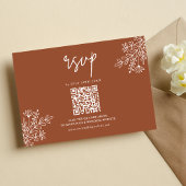 Boho Terracotta Burnt Orange Wedding QR Code RSVP Karte