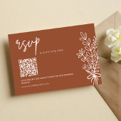 Boho Terracotta Burnt Orange Wedding QR Code RSVP Karte