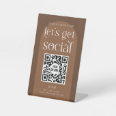 Boho Terracotta Business Social Media QR-Code Sockelschild (Vorderseite)