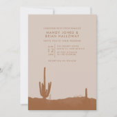 Boho Terracotta Cactus Desert Wedding Einladung (Vorderseite)