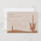 Boho Terracotta Cactus Desert Wedding RSVP Karte (Vorderseite)