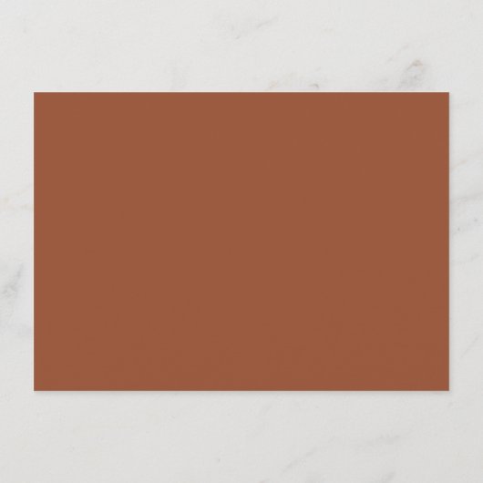 Boho Terracotta Calligraphy Wedding Hinweiskarte (Rückseite)