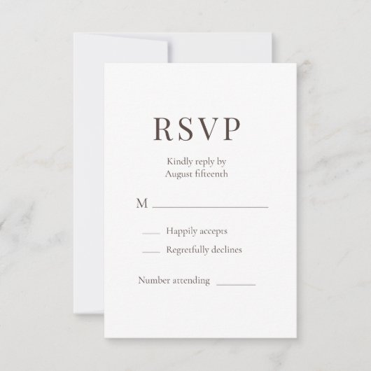 Boho Terracotta Clay Minimalist Wedding RSVP (Vorderseite)