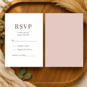 Boho Terracotta Clay Minimalist Wedding RSVP  Karte