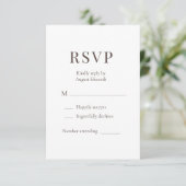 Boho Terracotta Clay Minimalist Wedding RSVP Karte (Stehend Vorderseite)