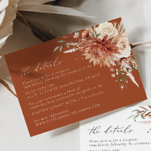 Boho Terracotta Dahlia Floral Elegante Hochzeit