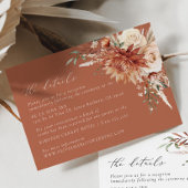 Boho Terracotta Dahlia Floral Elegante Hochzeit Begleitkarte