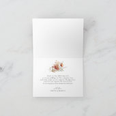 Boho Terracotta Dahlia Floral Elegante Hochzeit Dankeskarte (Innenseite)