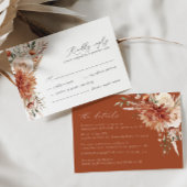 Boho Terracotta Dahlia Floral Elegante Hochzeit RSVP Karte