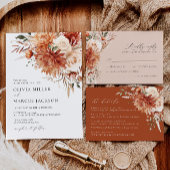 Boho Terracotta Dahlia Rose Einladung Hochzeit