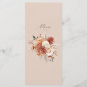 Boho Terracotta Dahlia Rose Elegante Hochzeit Menükarte (Rückseite)