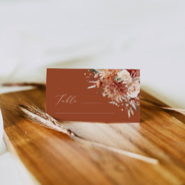 Boho Terracotta Dahlia Rose Wedding Platzkarte