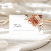 Boho Terracotta Dahlia Rose Wedding Platzkarte