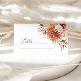 Boho Terracotta Dahlia Rose Wedding Platzkarte