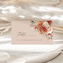 Boho Terracotta Dahlia Rose Wedding Platzkarte