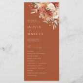 Boho Terracotta Dahlia Rose Wedding Programm (Vorderseite)