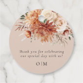 Boho Terracotta Dahlia Rose Wedding Vielen Dank Geschenkanhänger (Rückseite)