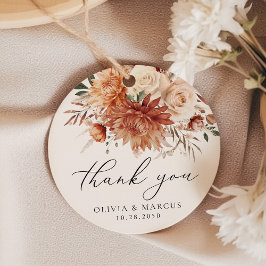 Boho Terracotta Dahlia Rose Wedding Vielen Dank Geschenkanhänger