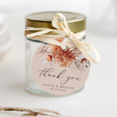 Boho Terracotta Dahlia Rose Wedding Vielen Dank Geschenkanhänger